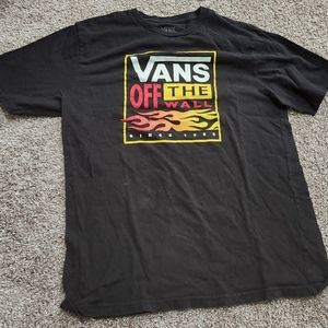 VANS boys black flame graphic short sleeve tee size XL 14+